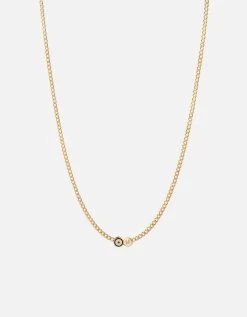 Opus Sapphire Type Chain Necklace, Gold Vermeil/Blue 19 Opus Sapphire Type Chain Necklace, Gold Vermeil/Blue -Online Fashion Accessories 103 0611 color 1letterblue 02