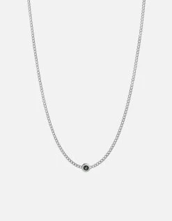 Opus Chalcedony Type Chain Necklace, Sterling Silver/Green
