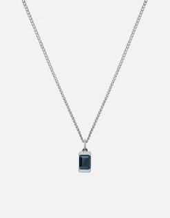 Valor Blue Topaz Necklace, Sterling Silver