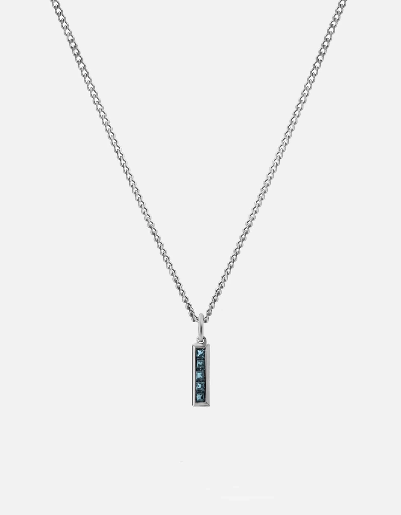 Slim Totem Topaz Necklace, Sterling Silver 3 Slim Totem Topaz Necklace, Sterling Silver
