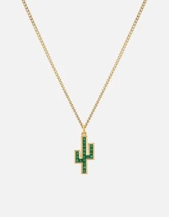 Cactus Onyx Necklace, Gold Vermeil