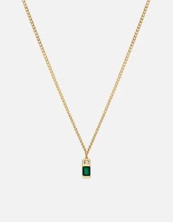 Everett Quartz Necklace, Gold Vermeil/Baguette Sapphire