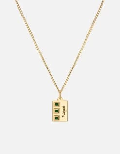 Virgil Agate Necklace, Gold Vermeil -Online Fashion Accessories 103 0643 color green 02