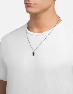 Enzo Necklace, Sterling Silver/Black 8 Enzo Necklace, Sterling Silver/Black -Online Fashion Accessories 103 0649 color black 03
