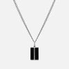 Duo Onyx Pendant Necklace, Sterling Silver