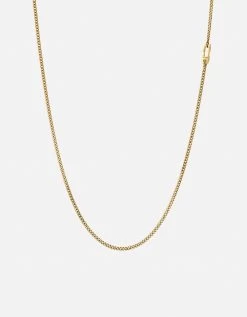 2mm Mini Annex Chain Necklace, Gold Vermeil