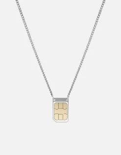 SIM Card Necklace, Sterling Silver