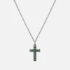 Cross Agate Necklace, Sterling Silver -Online Fashion Accessories 103 0695 color green 01