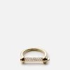 Thin Screw Cuff Ring, 14k Gold Pavé Bar 2 Thin Screw Cuff Ring, 14k Gold Pavé Bar -Online Fashion Accessories 104 0136 color polished14kgoldpave 01