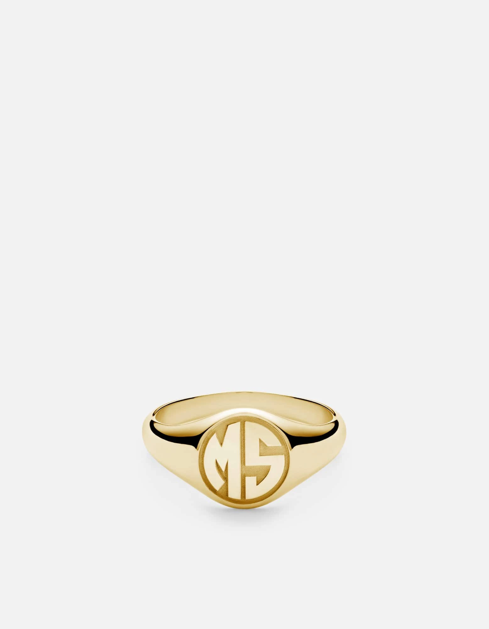 Signet Ring, 14k Gold/3 Letter 6 Signet Ring, 14k Gold/3 Letter - Image 4