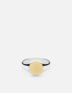 Signet Ring, Sterling Silver -Online Fashion Accessories 104 0210 color polishedsilver14kmattegold 01