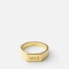 Geo Signet Ring, Gold Vermeil/3 Letters -Online Fashion Accessories 104 0244 color polishedgold 03