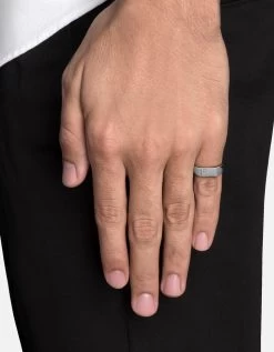 Geo Signet Diamond Pinky Ring, Sterling Silver 9 Geo Signet Diamond Pinky Ring, Sterling Silver -Online Fashion Accessories 104 0279 color polishedsilverpave 05 1