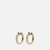 Cleo Huggie Earrings, 14k Gold Pavé -Online Fashion Accessories 104 0328 color polishedgoldpave 01