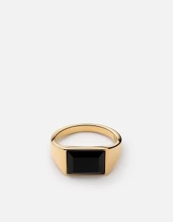 Lennox Onyx Ring, Gold Vermeil