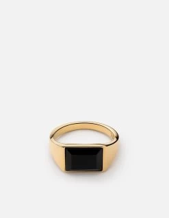 Lennox Onyx Ring, Gold 11 Lennox Onyx Ring, Gold -Online Fashion Accessories 104 0363 color 14kgoldblack 01