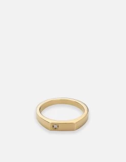 Slim Geo Diamond Ring, Gold Vermeil