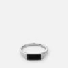 Thin Lennox Onyx Ring, Sterling Silver