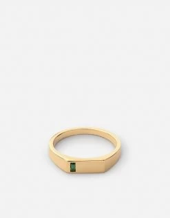 Valor Quartz Signet Ring, Gold Vermeil