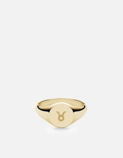 Astro Signet Ring, 14k Gold -Online Fashion Accessories 104 0497 color tauruspolishedgold 01