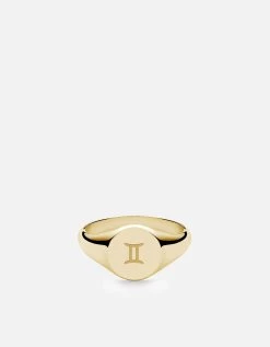 Astro Signet Ring, 14k Gold -Online Fashion Accessories 104 0498 color geminipolishedgold 01