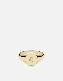 Astro Signet Ring, 14k Gold -Online Fashion Accessories 104 0500 color leopolishedgold 01
