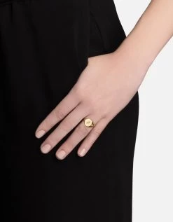 Astro Signet Ring, 14k Gold -Online Fashion Accessories 104 0504 color sagittariuspolishedgold 03