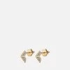 Angular Studs, 14k Gold Pavé -Online Fashion Accessories 105 0061 color polishedgoldpave 01
