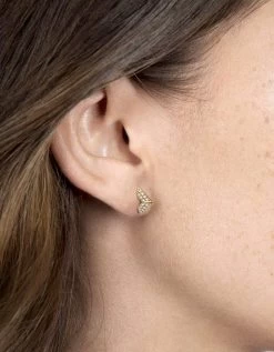 Angular Studs, 14k Gold Pavé -Online Fashion Accessories 105 0061 color polishedgoldpave 02