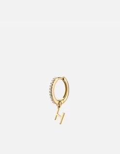 Alpha Huggie Earring, 14k Gold Pavé 36 Alpha Huggie Earring, 14k Gold Pavé -Online Fashion Accessories 105 0229 color hpolishedgoldwpave 01