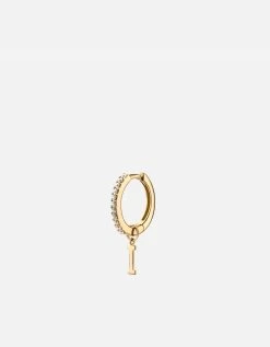 Alpha Huggie Earring, 14k Gold Pavé 38 Alpha Huggie Earring, 14k Gold Pavé -Online Fashion Accessories 105 0230 color ipolishedgoldwpave 01