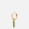 Totem Agate Huggie Earring, Gold Vermeil -Online Fashion Accessories 105 0270 color green 01