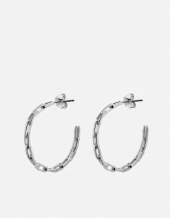 Volt Link Hoop Earrings, Sterling Silver