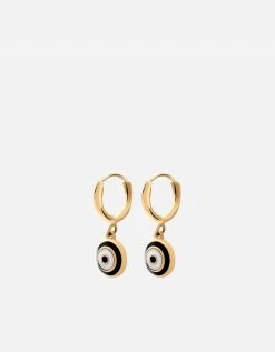 Ojos Huggie Earrings, Gold Vermeil/Blue -Online Fashion Accessories 105 0334 color blackpair 01 7b34c299 3241 432f b988 57329a075dfd