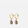 Ojos Huggie Earrings, Gold Vermeil/Black