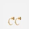 Ida Huggie Earrings, 14k Gold Pavé -Online Fashion Accessories 105 0373 color polishedgoldwpave 01