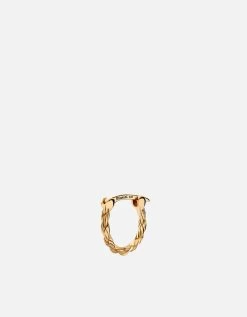 Slim Rope Huggie Earring, Gold Vermeil