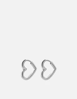 Hart Huggie Earrings, Sterling Silver