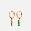 Totem Agate Huggie Earrings, Gold Vermeil -Online Fashion Accessories 105 0415 color green 01