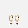 Uma Garnet Earrings, 14k Gold Pavé 2 Uma Garnet Earrings, 14k Gold Pavé -Online Fashion Accessories 105 0420 color red 01