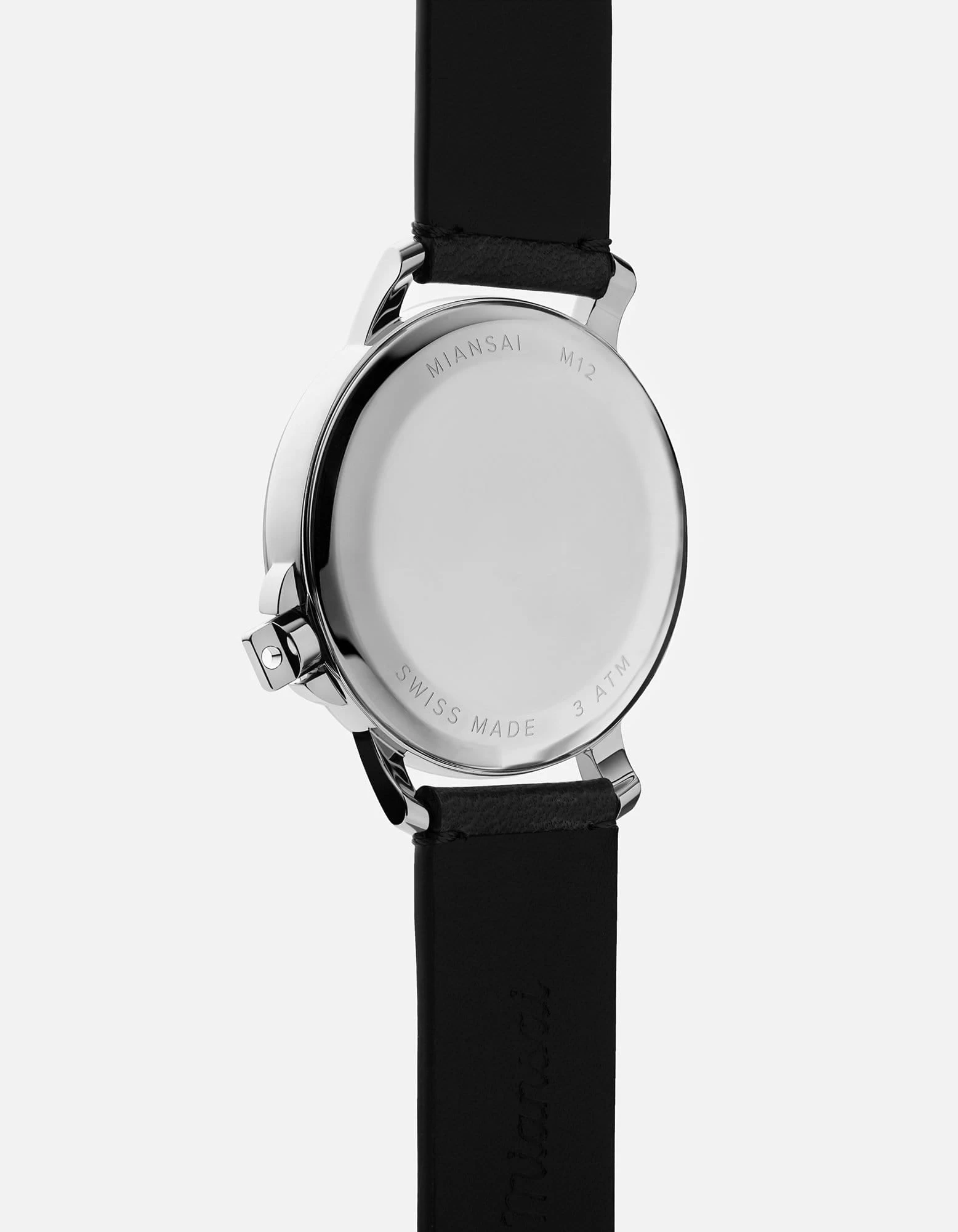 M12 Swiss Silver Black Leather 4 M12 Swiss Silver Black Leather - Image 2