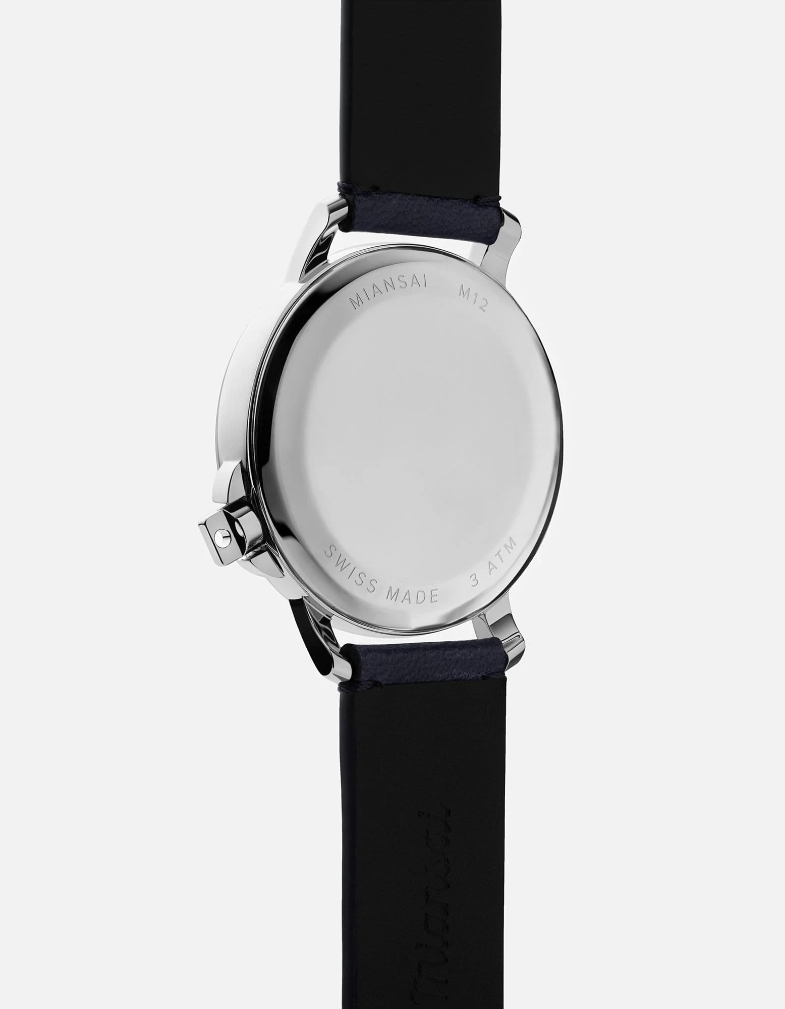 M12 Swiss Silver Navy Blue Leather 4 M12 Swiss Silver Navy Blue Leather - Image 2