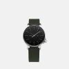 M12 Stainless|Black On Two-Piece Leather Strap, Hunter Green -Online Fashion Accessories 106 0012 color huntergreen 01 1