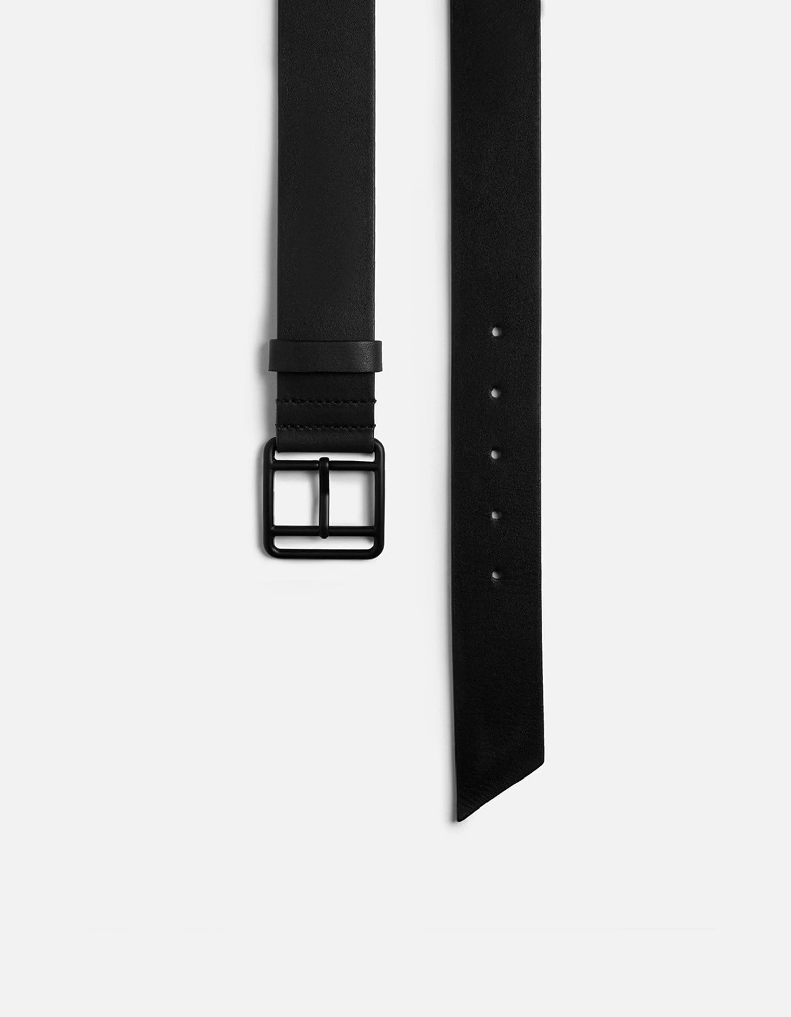 Black Leather Belt, Noir Buckle 4 Black Leather Belt, Noir Buckle - Image 2