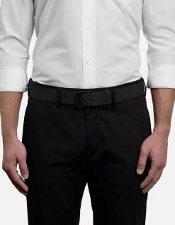 Black Leather Belt, Noir Buckle 8 Black Leather Belt, Noir Buckle -Online Fashion Accessories 110 0006 color black 03