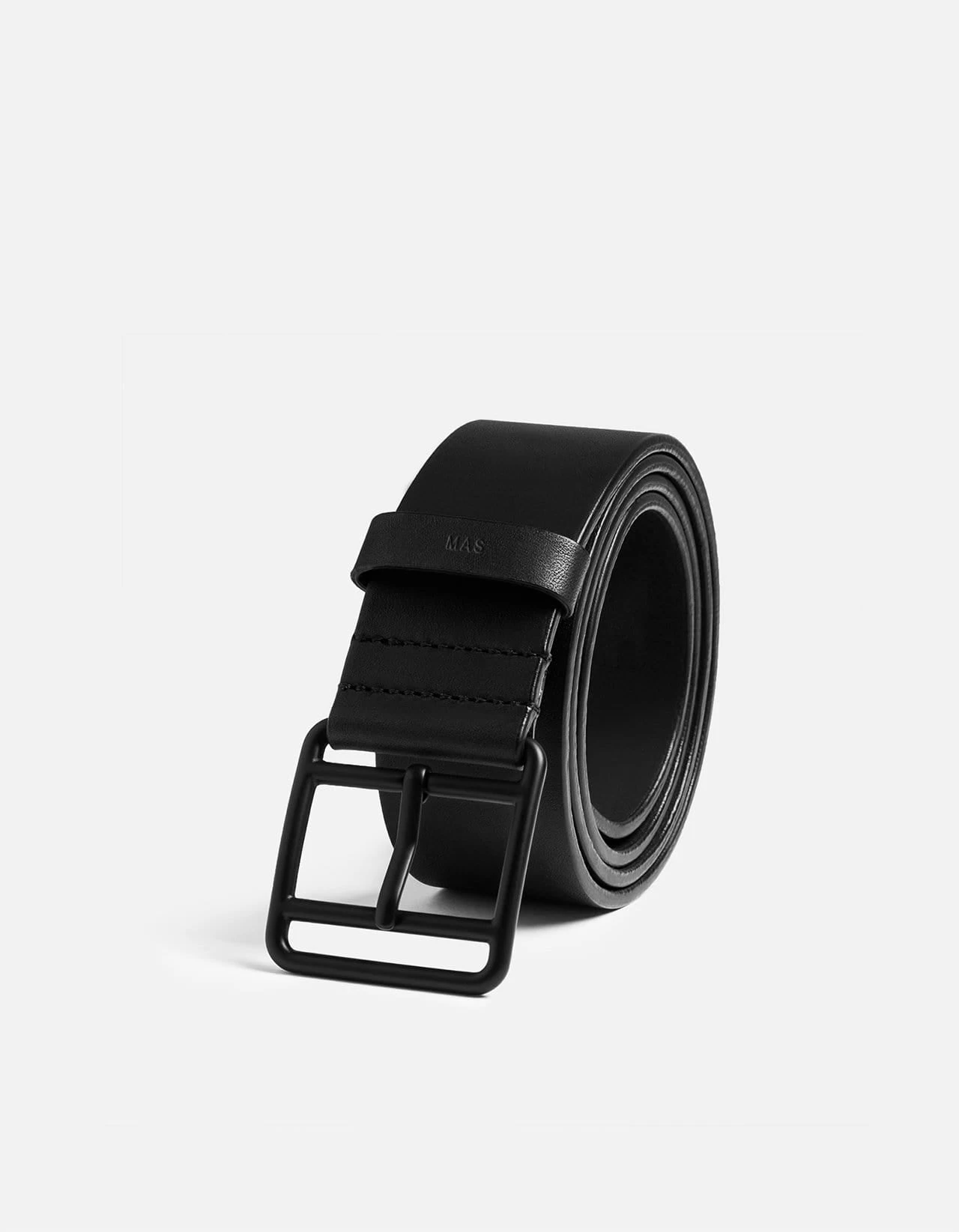 Black Leather Belt, Noir Buckle 6 Black Leather Belt, Noir Buckle - Image 4