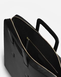 Slim Briefcase, Textured Black -Online Fashion Accessories 120 0021 color black 03 6cb80872 c419 4299 8a00 a3b4be7ffaf2