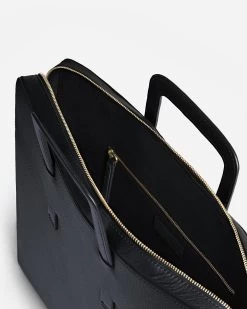 Slim Briefcase, Textured Navy Blue -Online Fashion Accessories 120 0021 color navyblue 03 ca3b5f84 b742 4432 bf5e 434e226be394