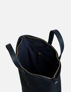 Slim Tote, Textured Navy Blue 7 Slim Tote, Textured Navy Blue -Online Fashion Accessories 120 0022 color navyblue 03