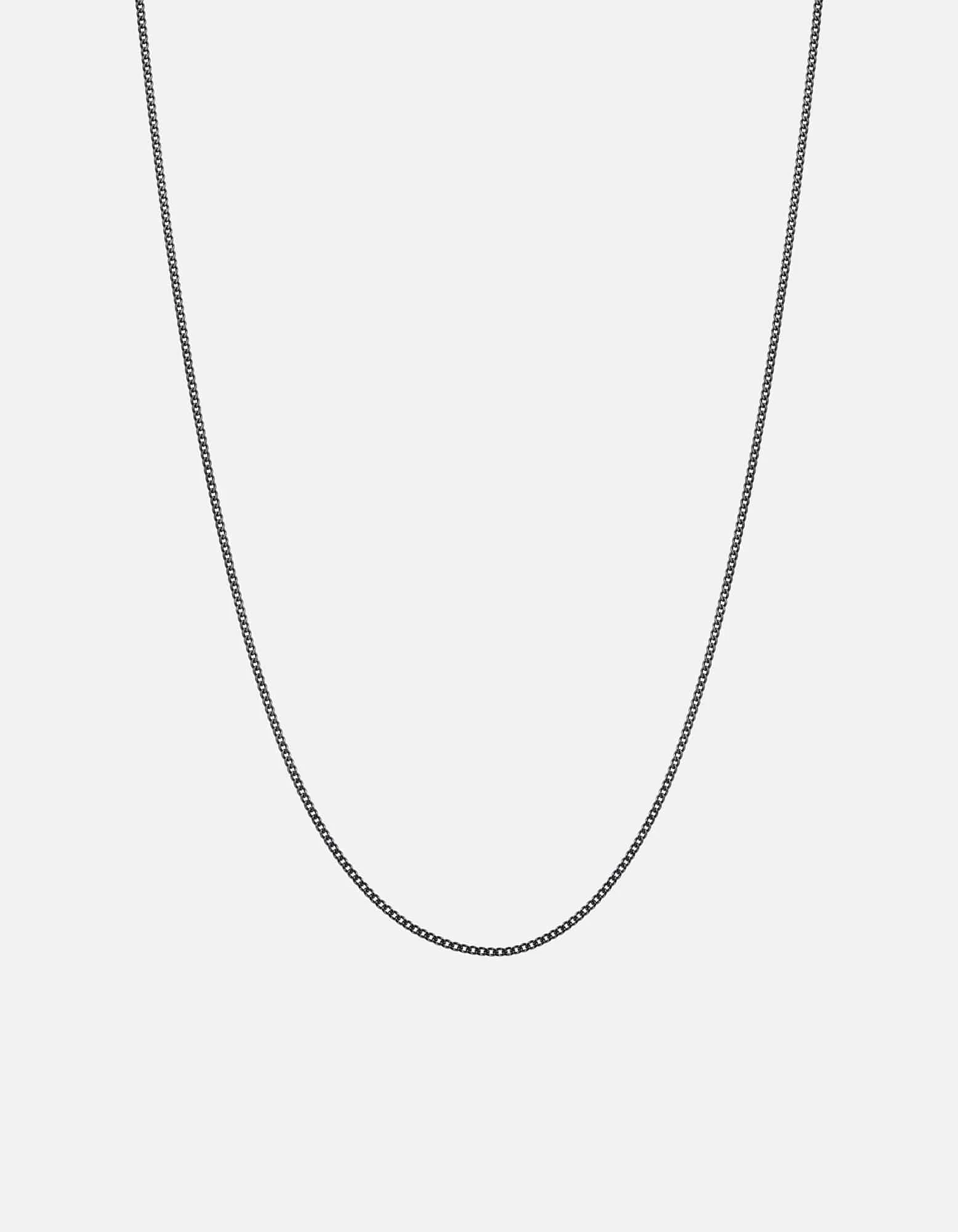 1.3mm Cuban Chain Necklace, Sterling Silver 6 1.3mm Cuban Chain Necklace, Sterling Silver - Image 4